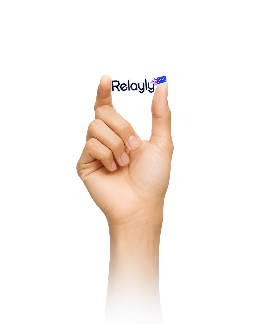 The Relayly dashboard on a phone held in a hand